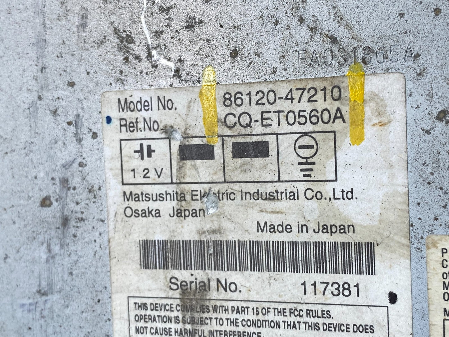 2006 to 2009 Toyota Prius OEM Radio AM/FM CD Player n9467 PS6