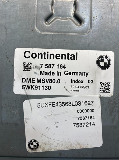 2007 - 2011 BMW 328i 528i E90 ECM ECU Engine Computer 7587164 AD3447 DG2