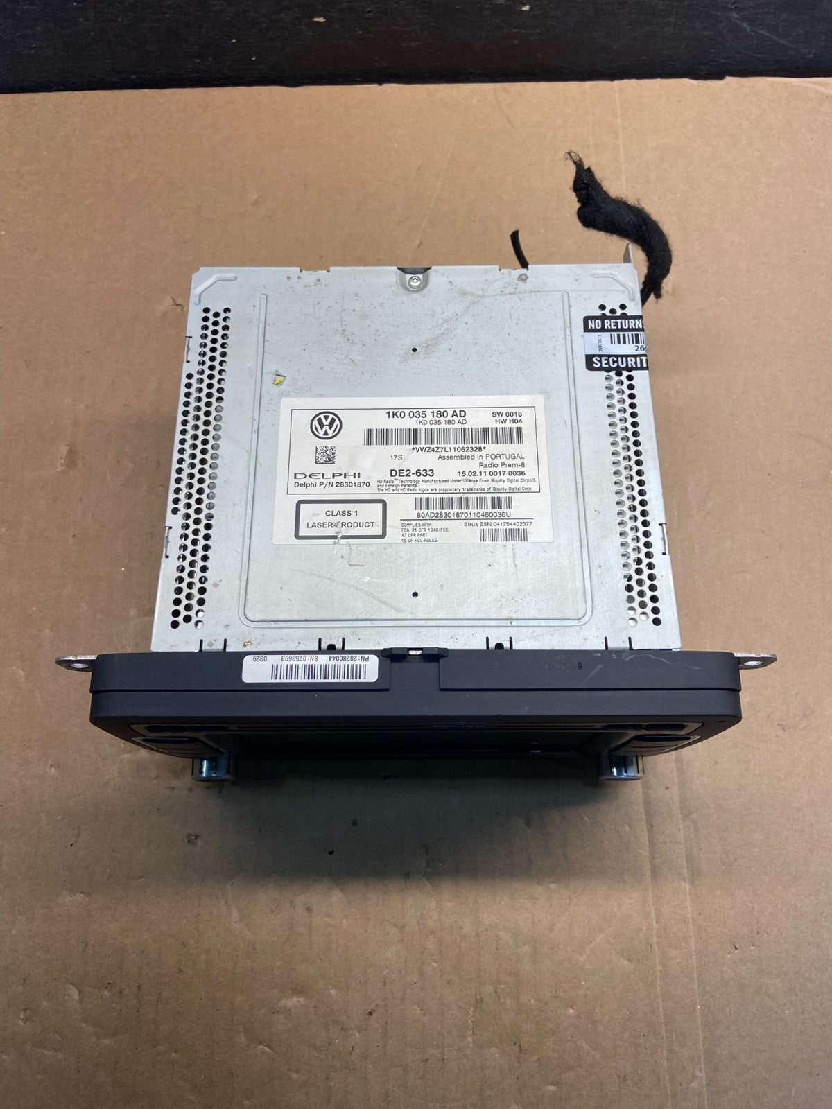 2012 to 2015 Volkswagen CC Radio CD Player Screen AM/FM AG1603 DG4