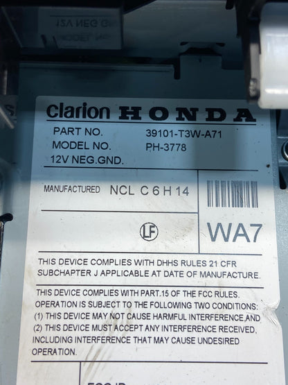 2016 2017 Honda Accord Single CD AM FM AUX Player Radio Control AF9445 DG6