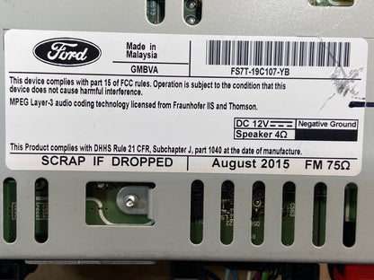 2016 Ford Fusion Radio Audio Receiver AM FM CD MP3 AG1530 DW6