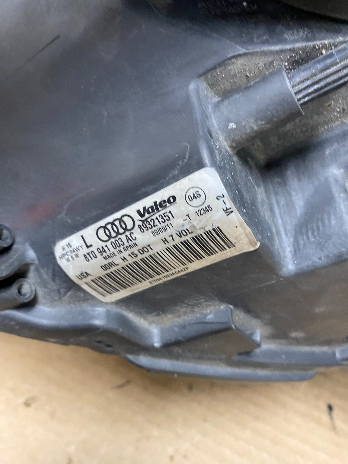 2008 to 2012 Audi A5 S5 Left Driver LH Side Halogen Headlight AD3853 DW9