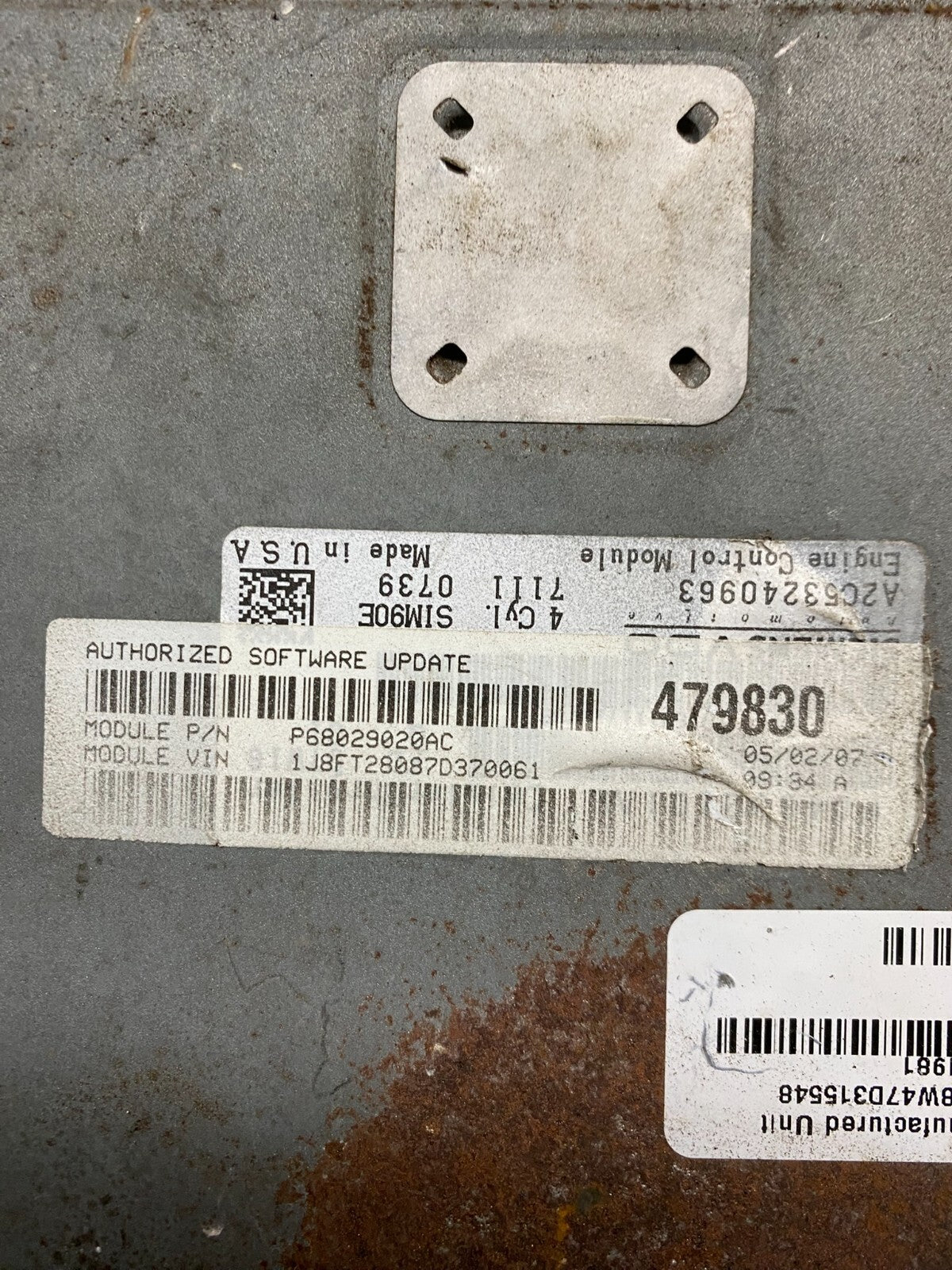 2007 to 2010 Dodge Caliber Computer Brain Engine Control ECM G8247 PS4