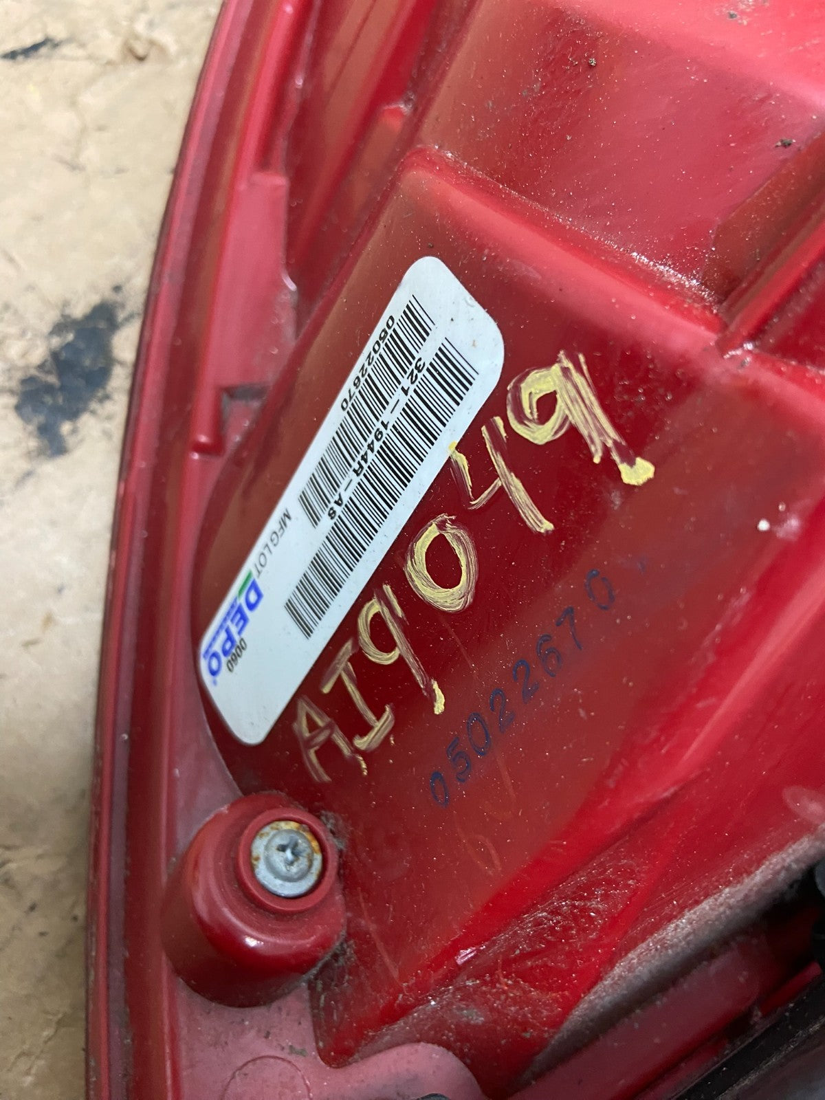 2007 2008 2009 Hyundai Santa Fe Right Passenger Rh Tail Light DEPO AI9049 LK6