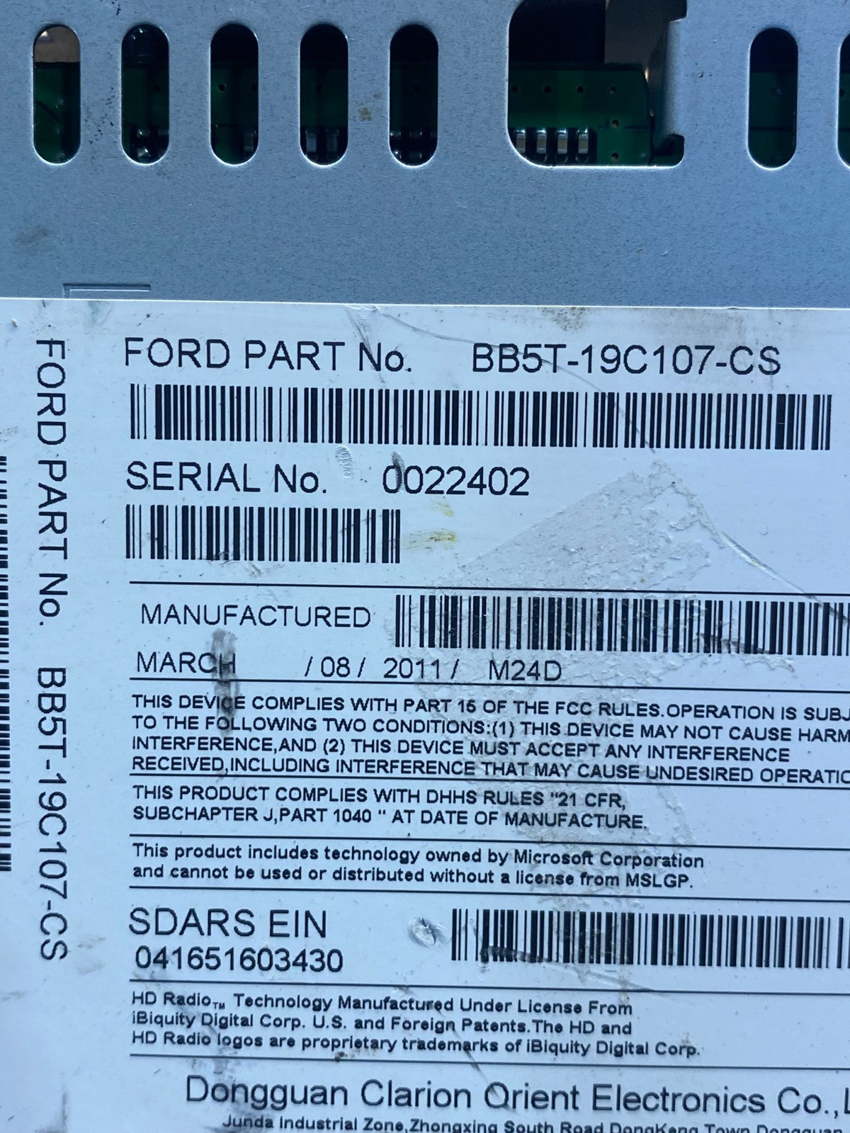 2011 2015 Ford Explorer Audio Equipment Radio Receiver AM FM CD AF3850 DW6