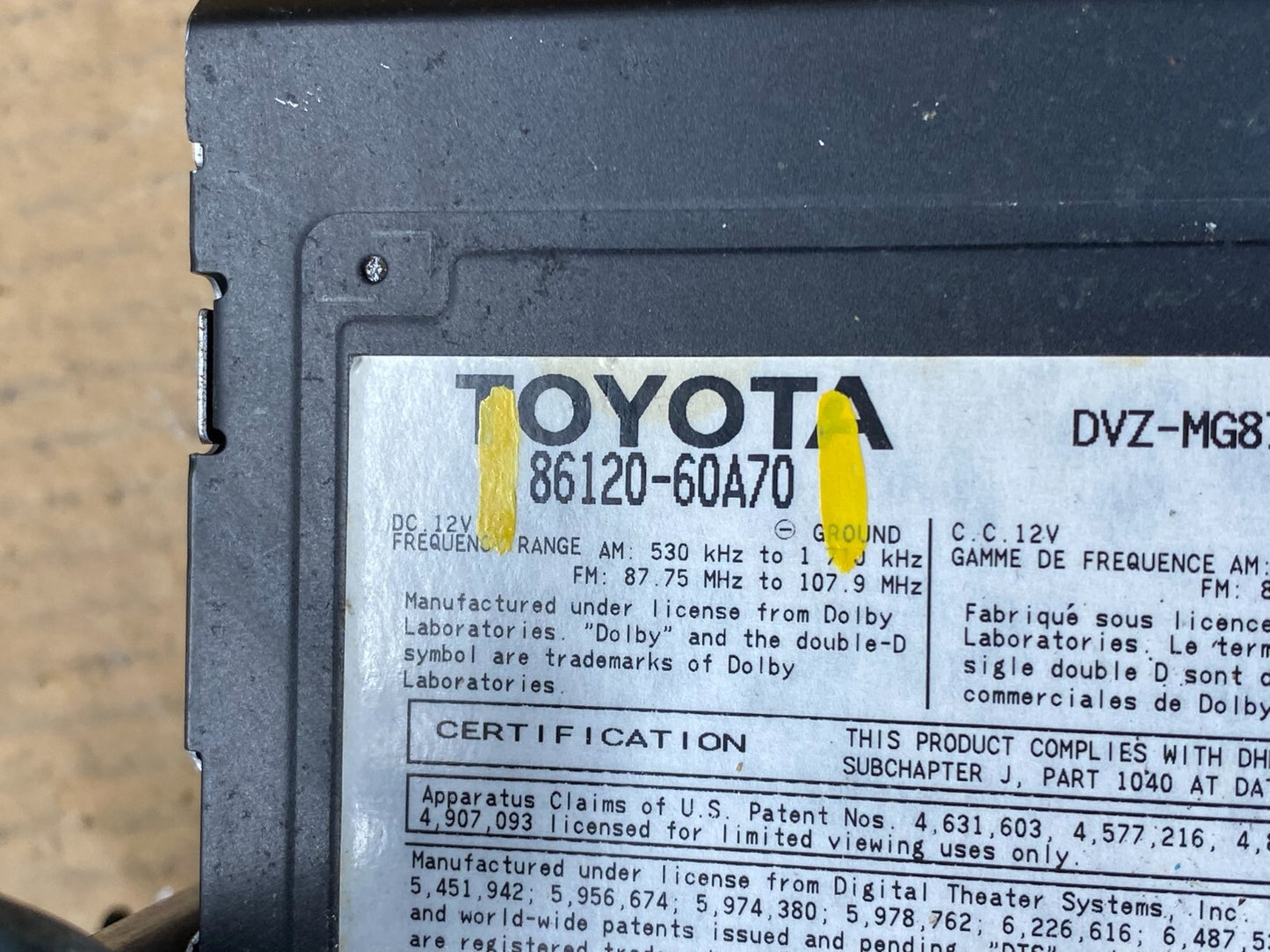 2008 - 2011 Lexus LX570 CD DVD Player Radio Receiver N5282 PS8