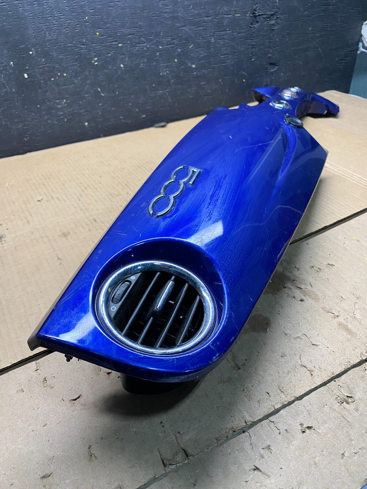 2012 to 2019 Fiat 500 Front Center Dashboard Vent Trim Bezel Blue M4345 PS3
