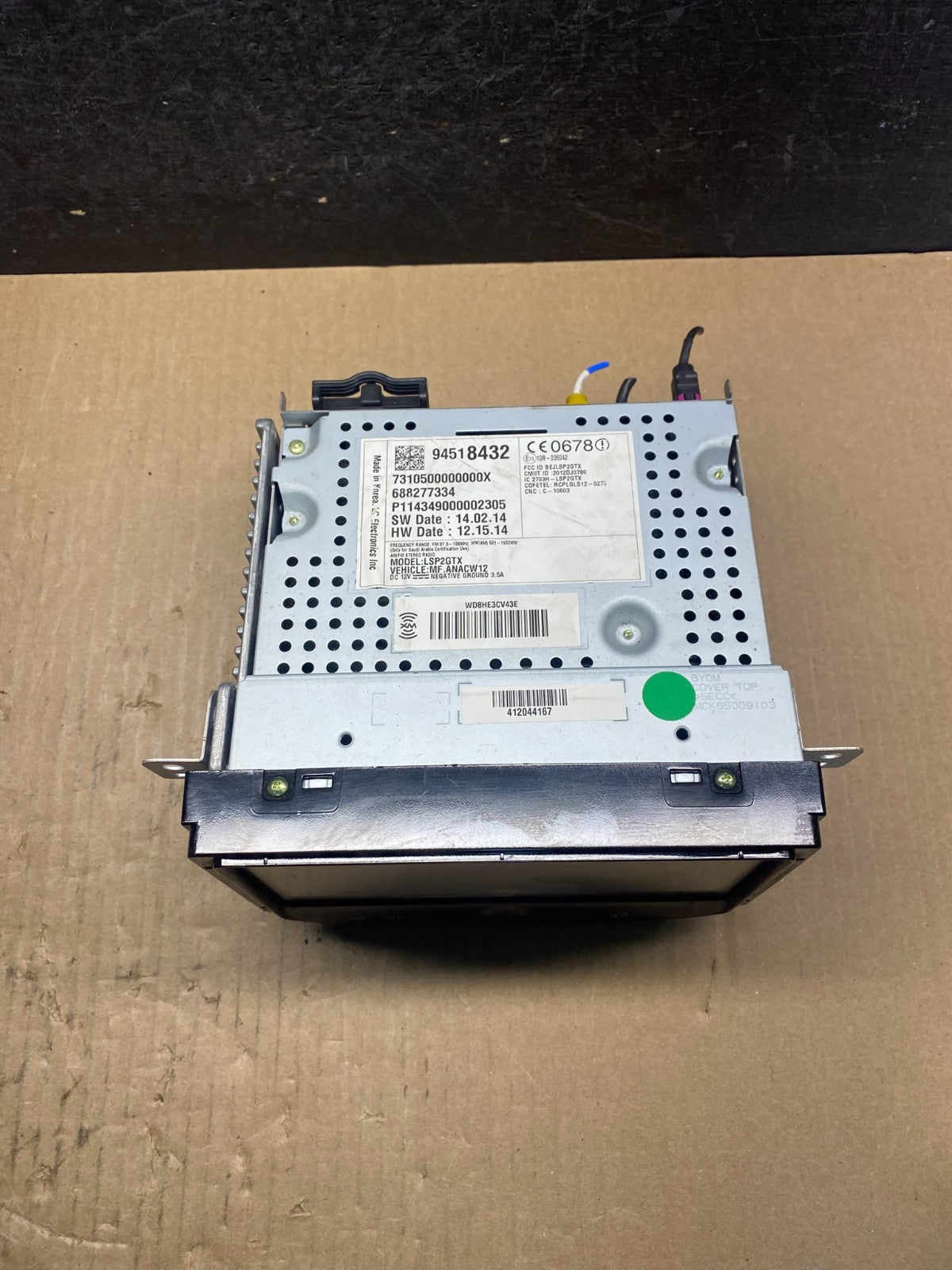 2015 Chevrolet Spark Radio Screen Display AM/FM AG3848 DG5
