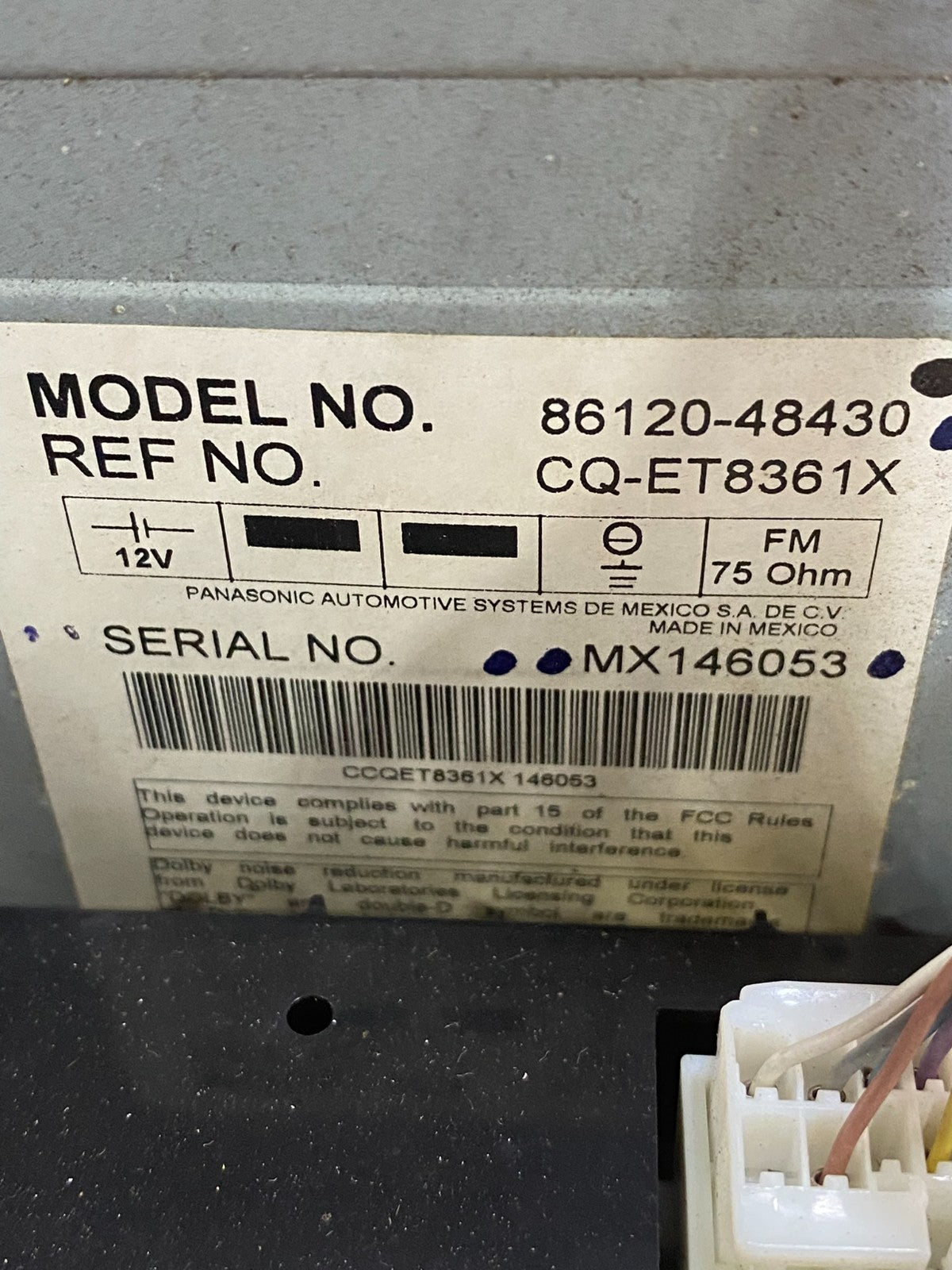 2004 to 2007 Toyota Highlander Climate Control Heater Radio Bezel AF0052 DG6