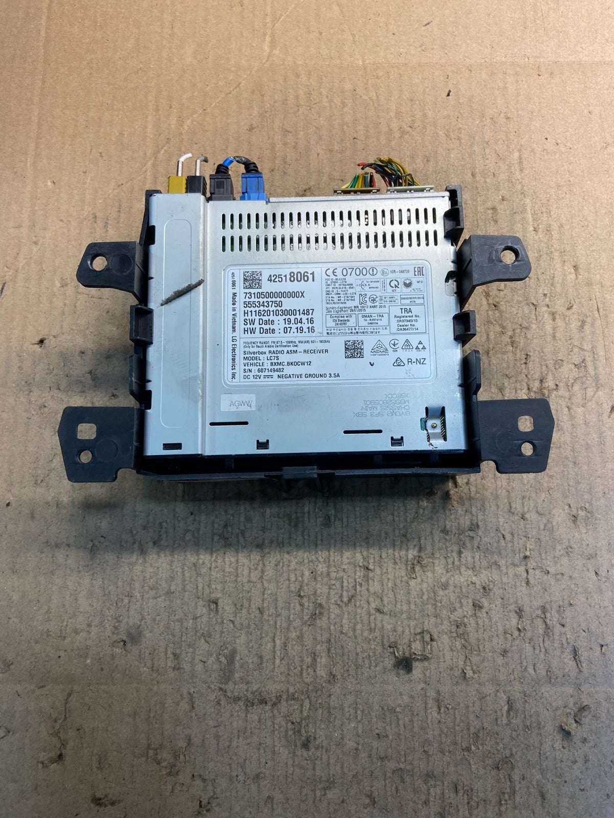 2017 to 2018 Chevrolet Spark Radio Cd Receiver 42518061 Z2091 DG3