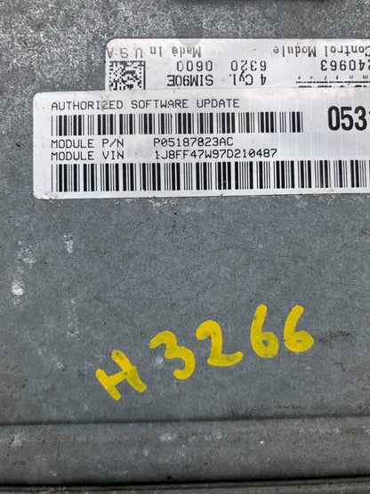 2007 Jeep Patriot 2.4L Engine Control Module ECM p05187823ac H3266 PS3