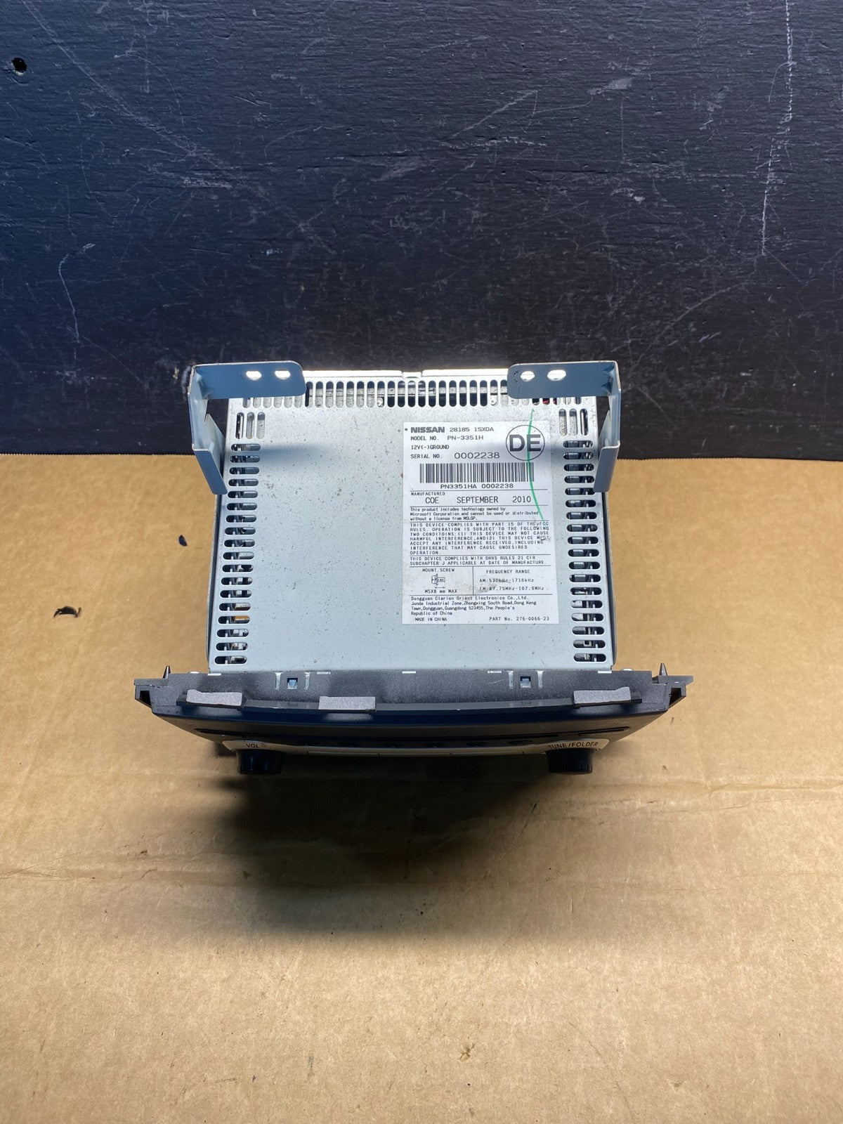 2011 - 2014 Nissan Murano AM FM Radio CD Player Panel AD7342 DG3