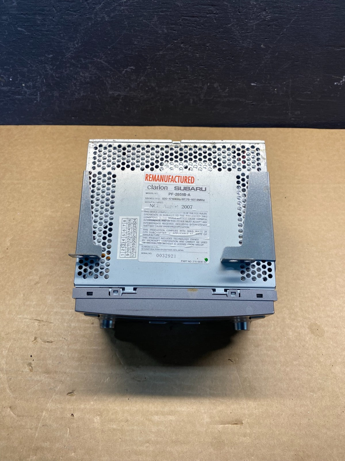 2007 Subaru Forester Car Radio 6-Disc Changer Model pf-2851b Y7395 DG3
