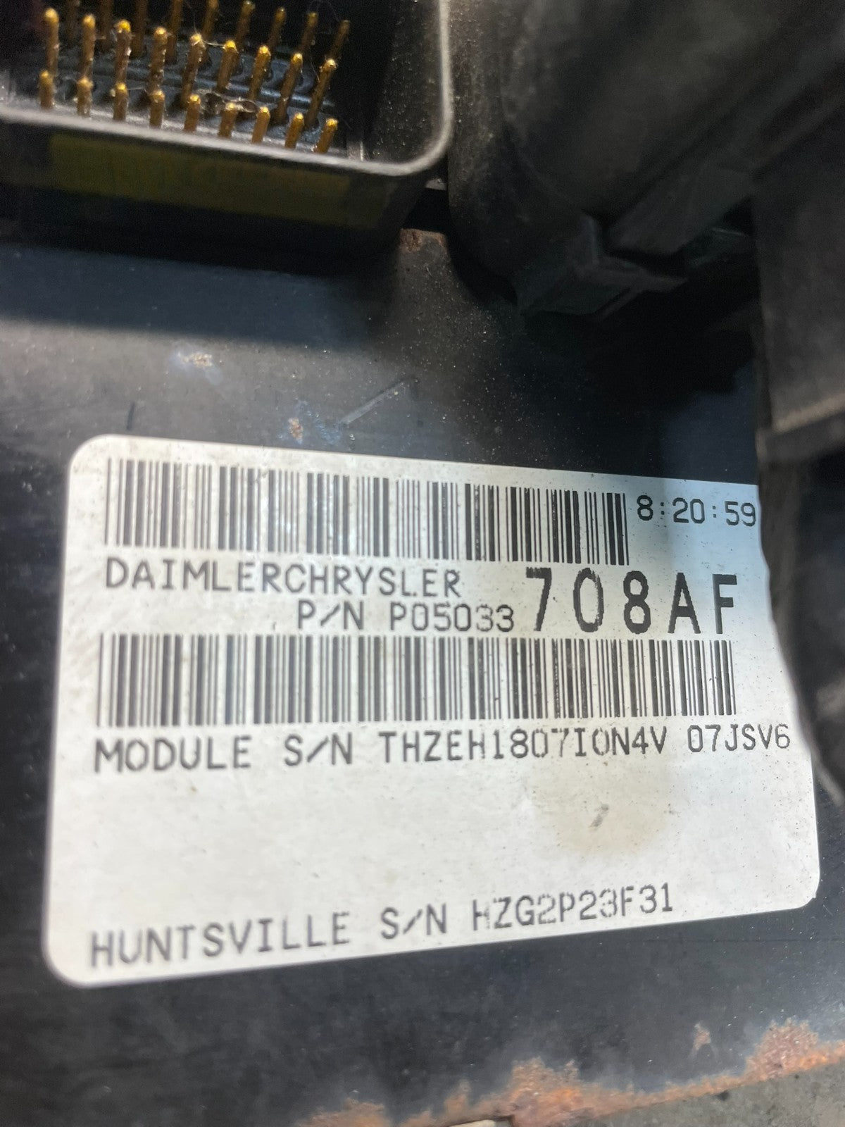 2007 to 2008 Chrysler Sebring  Engine Control Computer Unit ECU ECM S8234 DG3