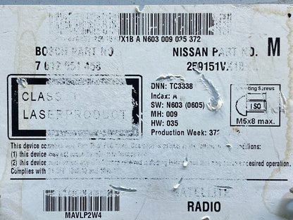 2011 to 2014 Nissan Rogue Juke Cube Radio Navigation AI0171 PS6