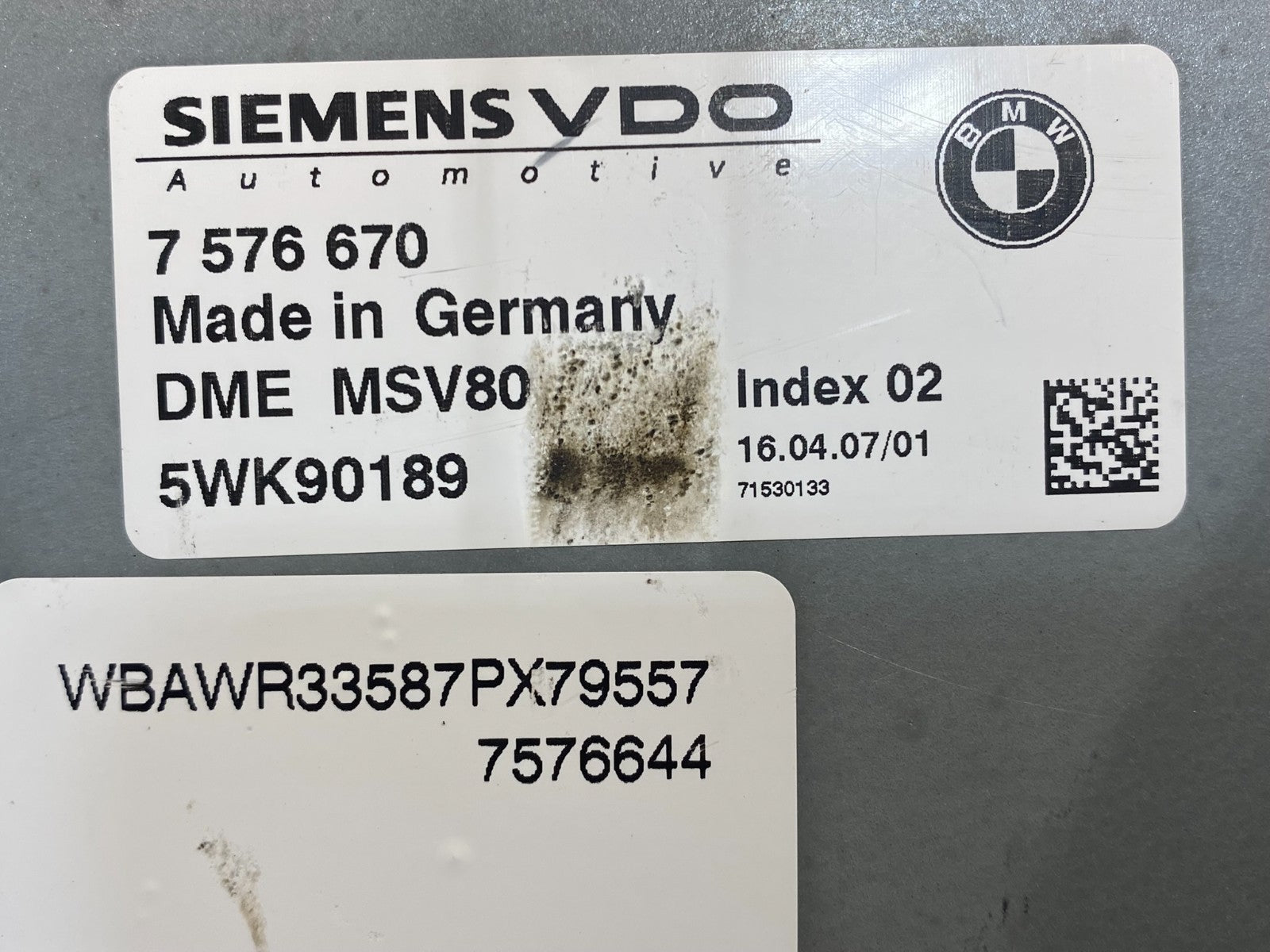 2007 to 2011 Bmw 328i X3 Ecm Ecu Engine Computer Module AF7653 DG2