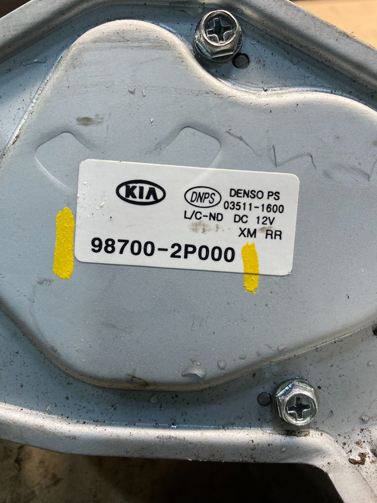 2011 - 2013 Kia Sorento Rear Glass Windshield Wiper Motor Z4760 DG4