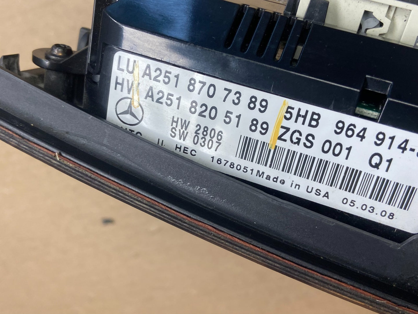 2006 2008 2009 Mercedes ML350 AC Temp Heater Climate Control AE4213 DG5