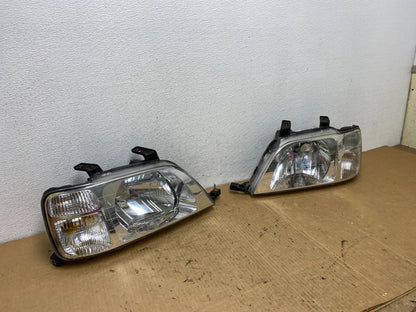 1997 to 2001 Honda CR-V Crv Left+Right Set Chrome Headlights Halogen AC8143 DW2