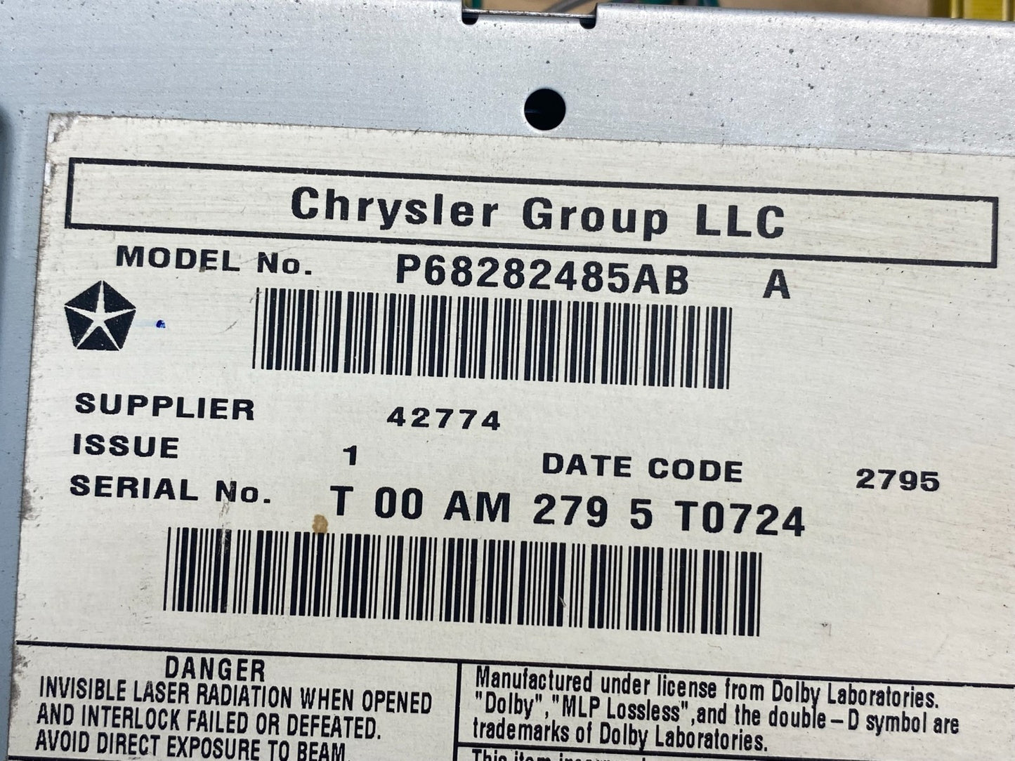 2011-2016 Chrysler Town Country Screen Display Player Satelite Radio AE4765 DG6