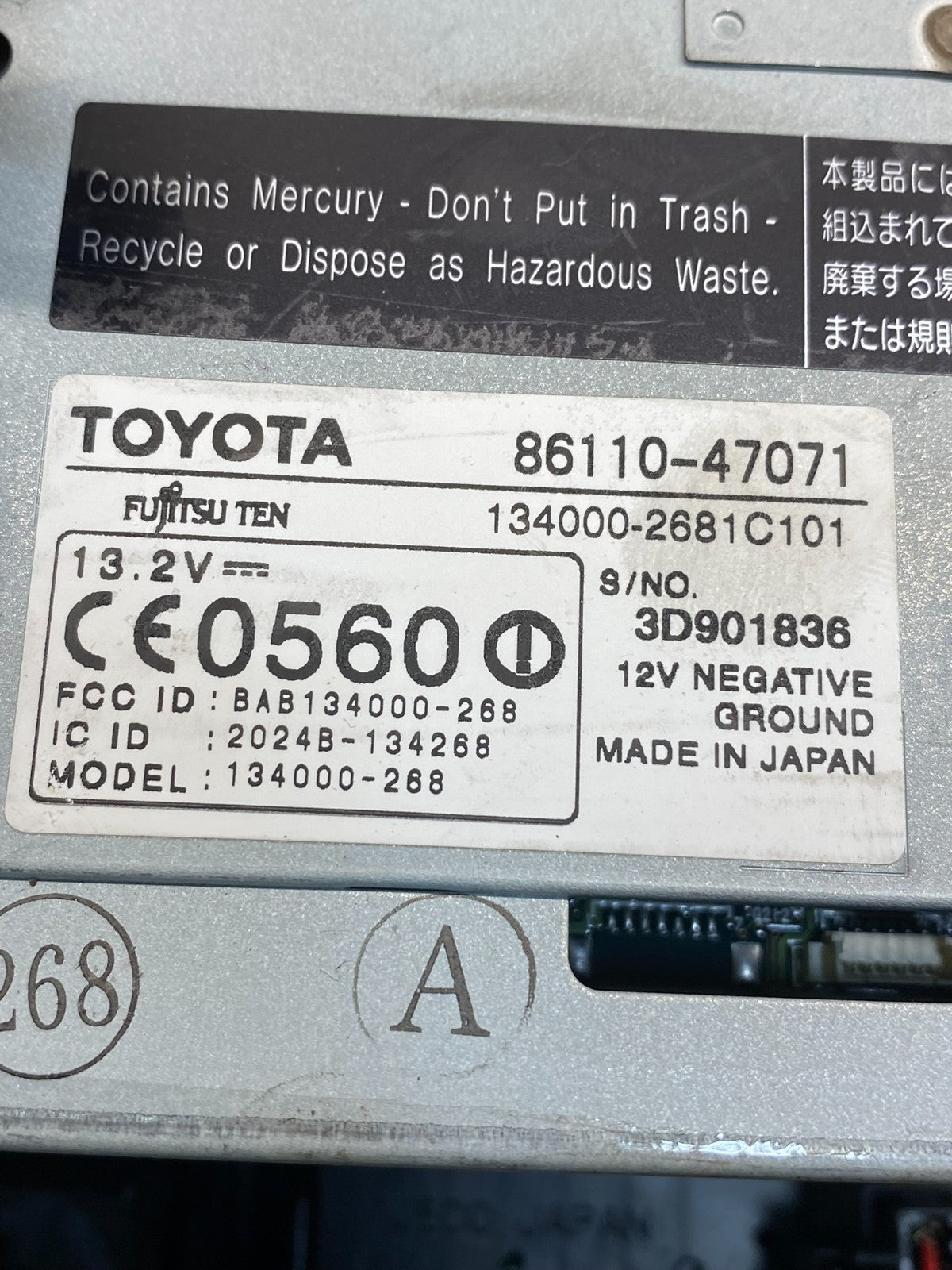 2004 to 2005 Toyota Prius Radio Stereo Receiver Screen Display ad6603 DG5