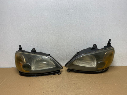 2001 - 2003 Honda Civic Coupe Headlights Halogen Left+Right Side AF7934 DW0