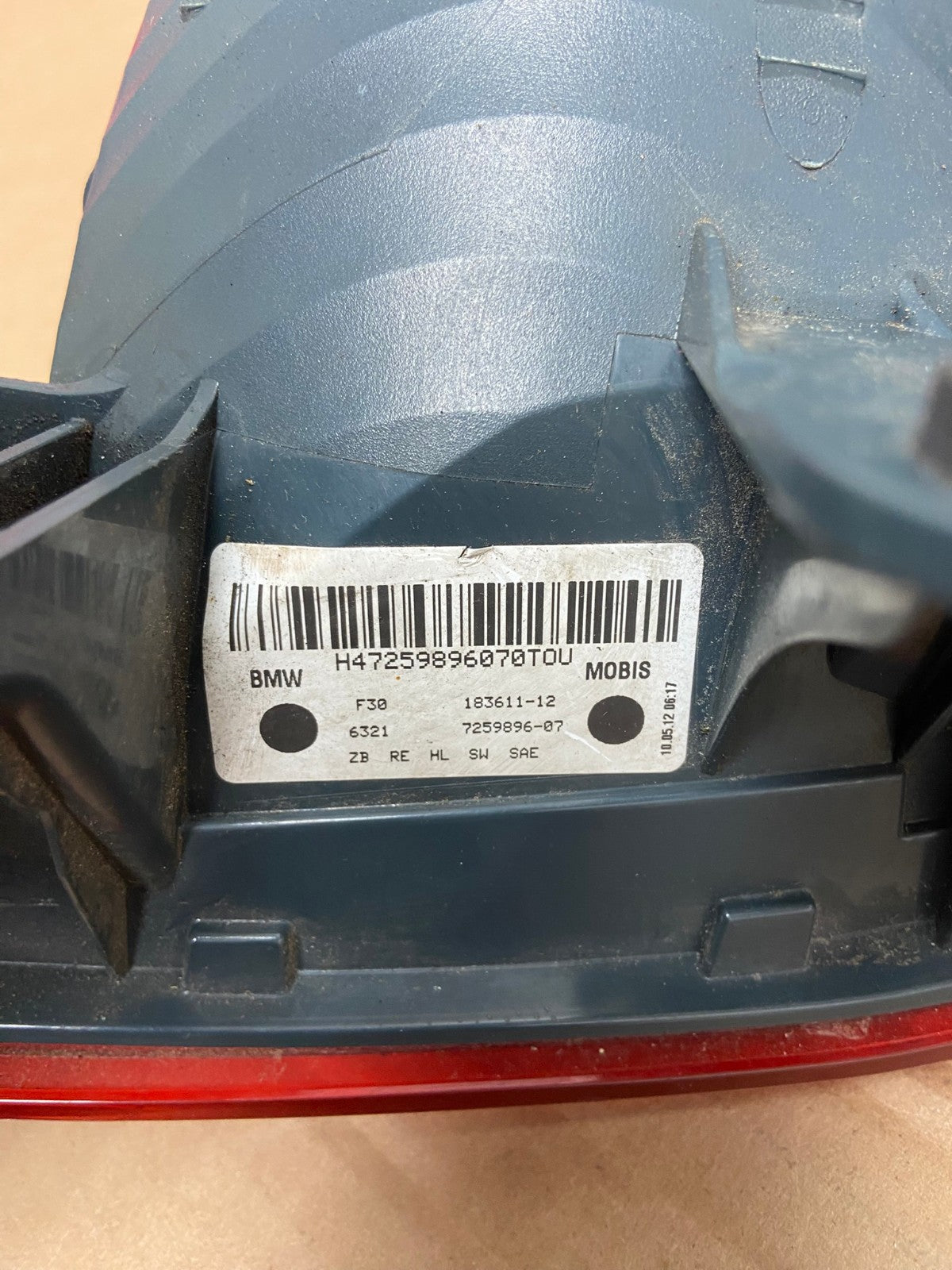 2012-2015 Bmw 3 Series F30 Sedan Right Passenger Side RH Tail Light AD4170 LK7