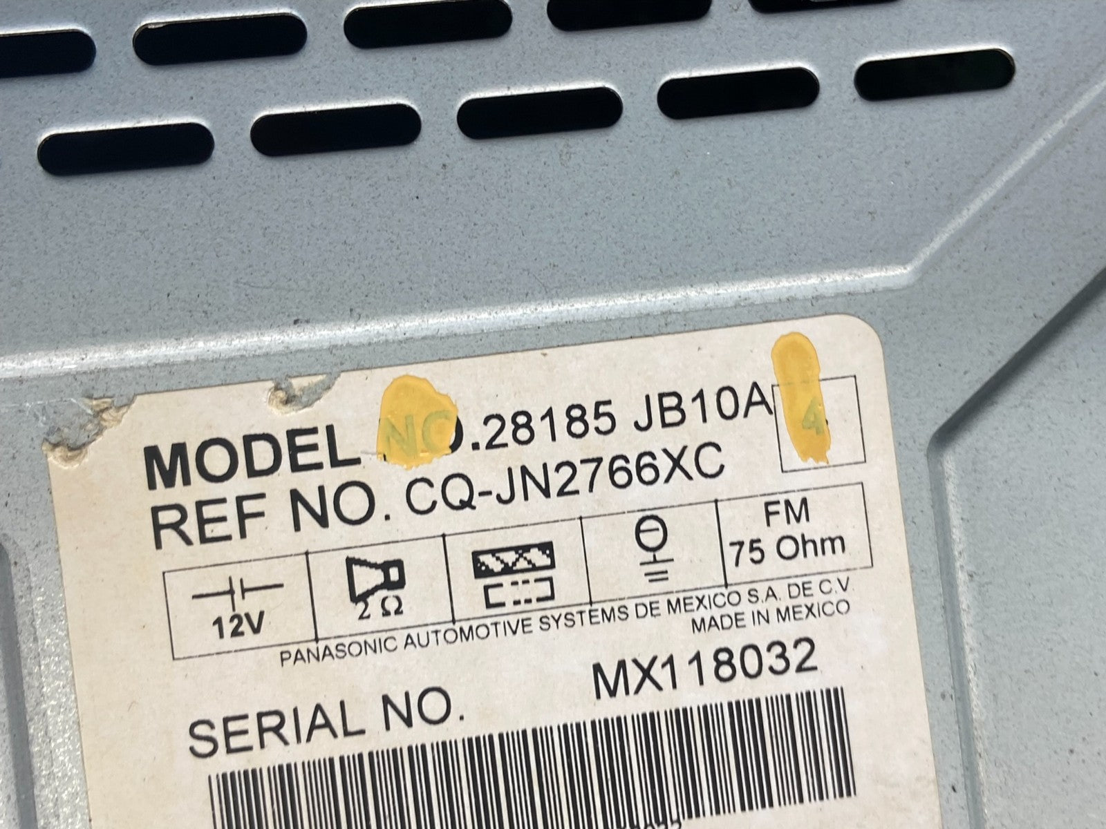 2007 to 2009 Nissan Altima Radio Cd Mp3 Player AUX Climate Control AB9324 DG6