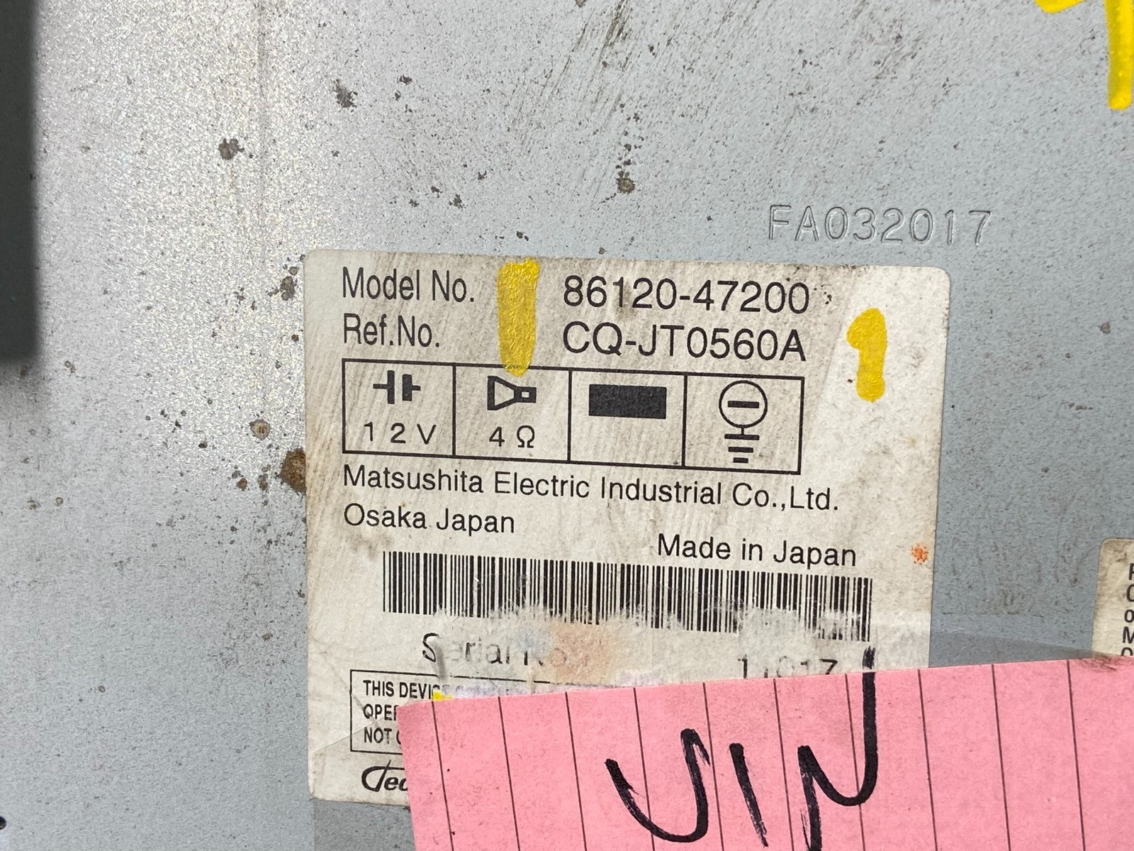 2006 to 2009 Toyota Prius OEM Radio AM/FM CD Player Oem T6188 DG7