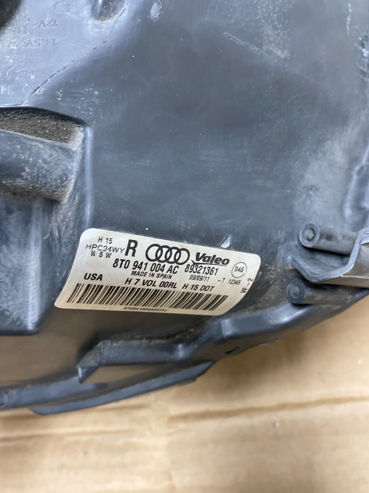 2008 to 2012 Audi A5 S5 Right Passenger Side Halogen Headlight AD3784 DW8