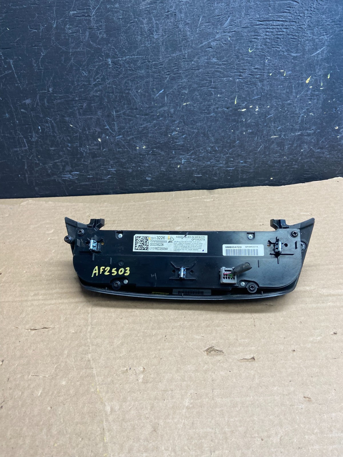 2014 to 2017 Chevrolet Impala Center Climate Control A/C Heater AF2503 DG4