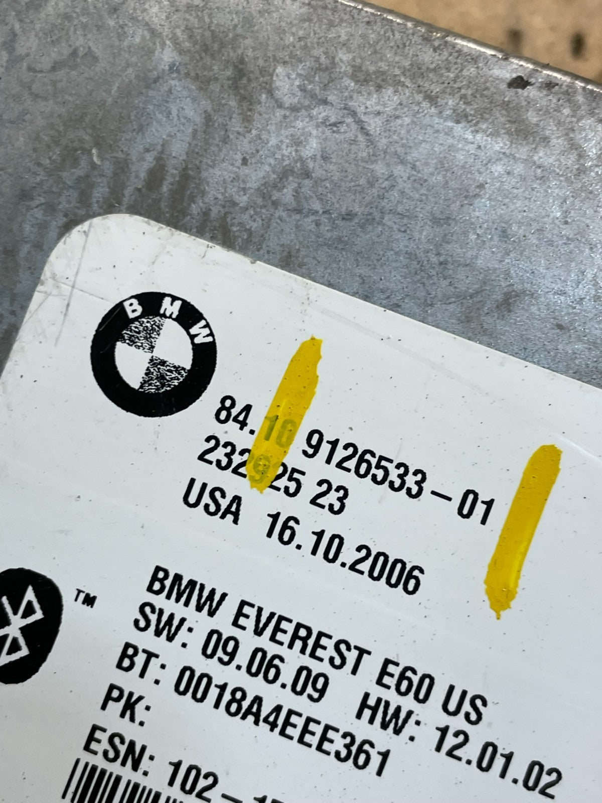 2007 to 2011 Bmw Bluetooth Control Module Computer Telematics W1397 DG6