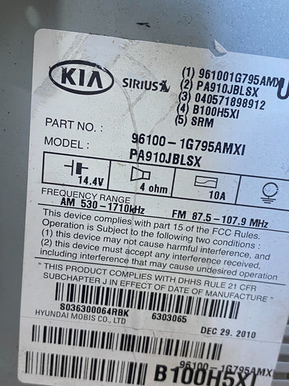 2009 2010 2011 Kia Rio Am Fm Cd Player Radio Receiver AG3763 DG6