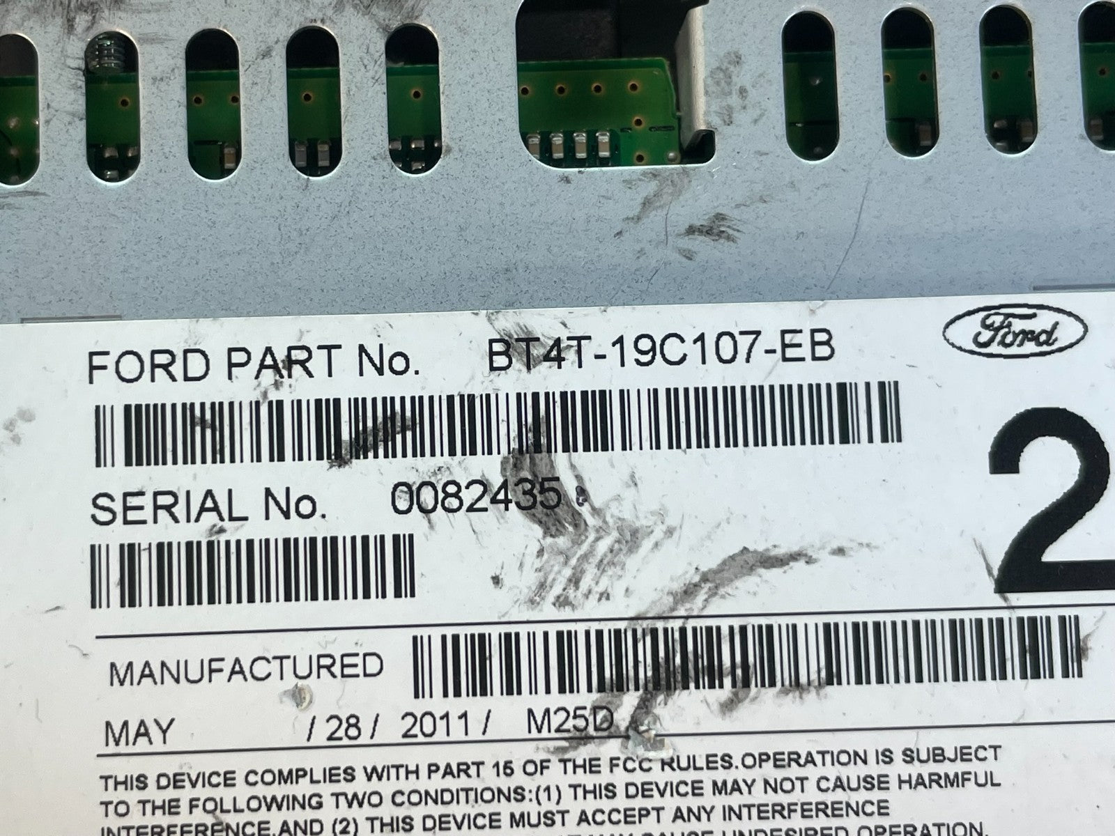 2011 Ford Edge Radio Cd Mechanism Receiver AF5592 DG8