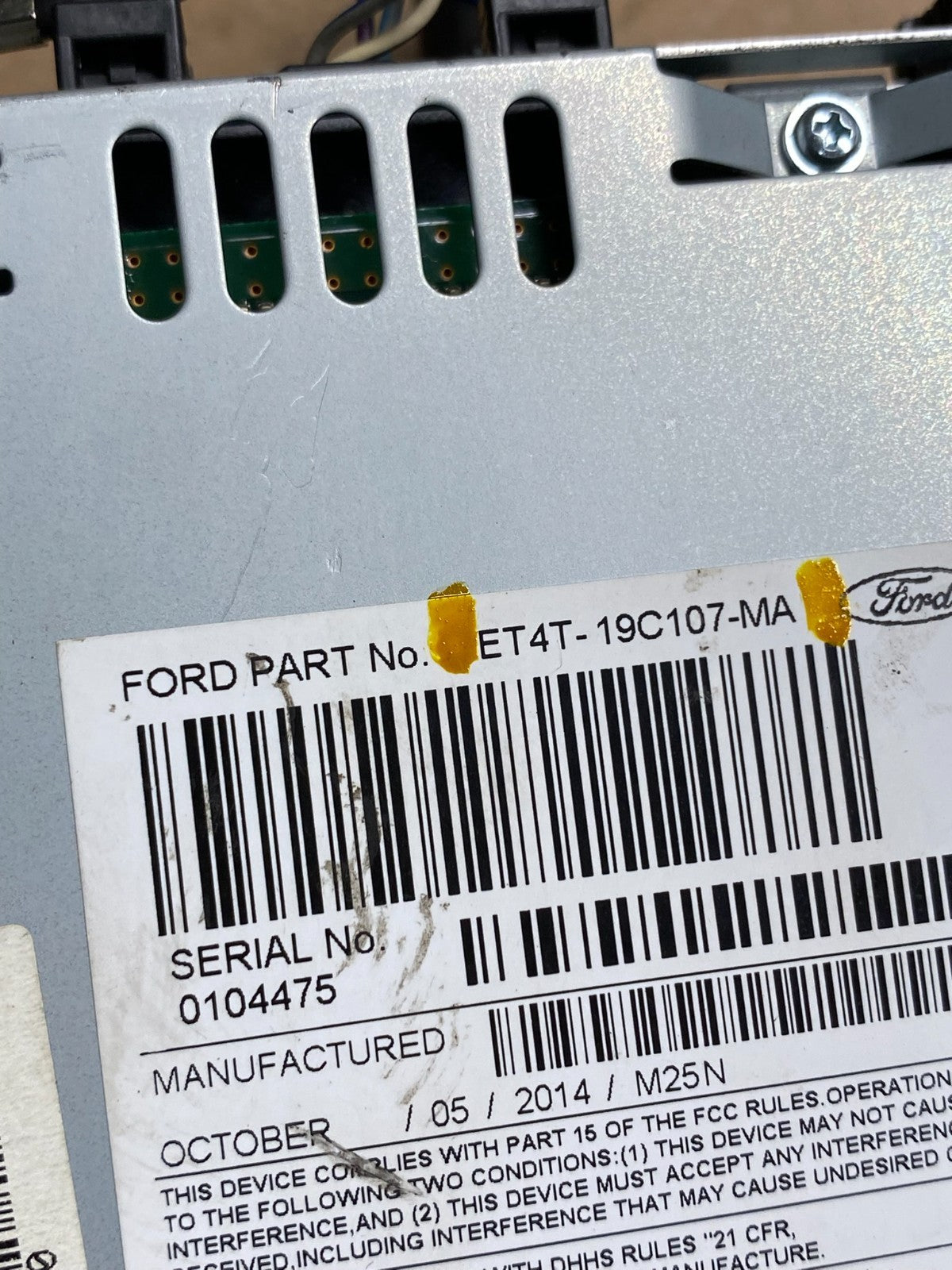 2013 to 2014 Ford Edge AM/FM Radio Reciever OEM r5940 DG6