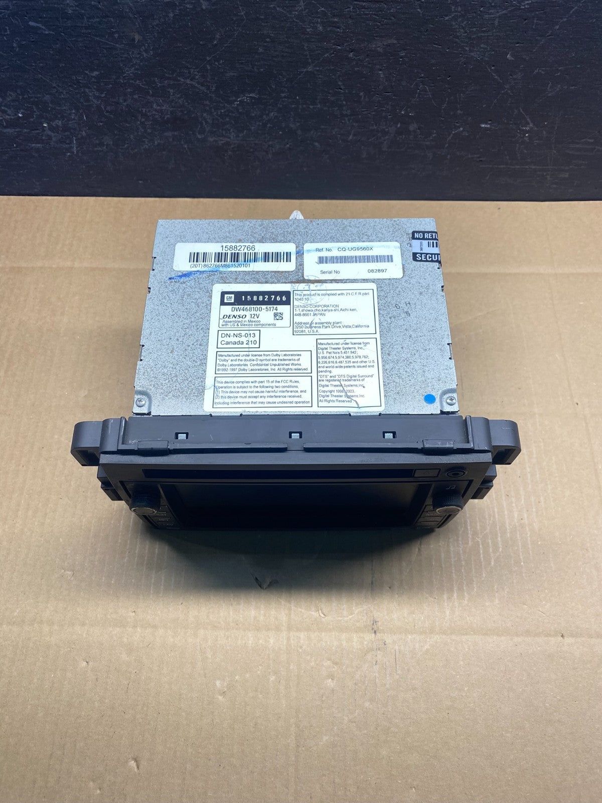 2007 to 2014 Chevrolet GMC Cadillac Radio Navigation Screen Display ad1543 DG3