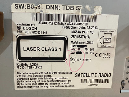 2013 to 2014 Nissan Altima Radio Screen Receiver AM-FM CD Player AI4790 DG7
