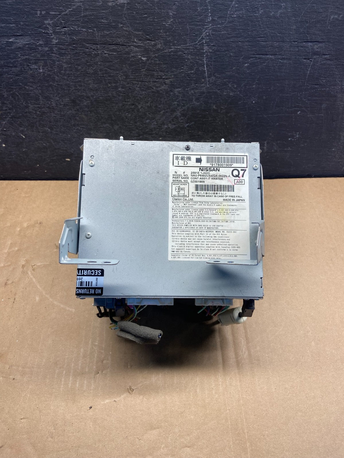 2011-2012 Infiniti Q50 Am Fm Cd Player Radio Receiver Climate Control AF9307 DG3