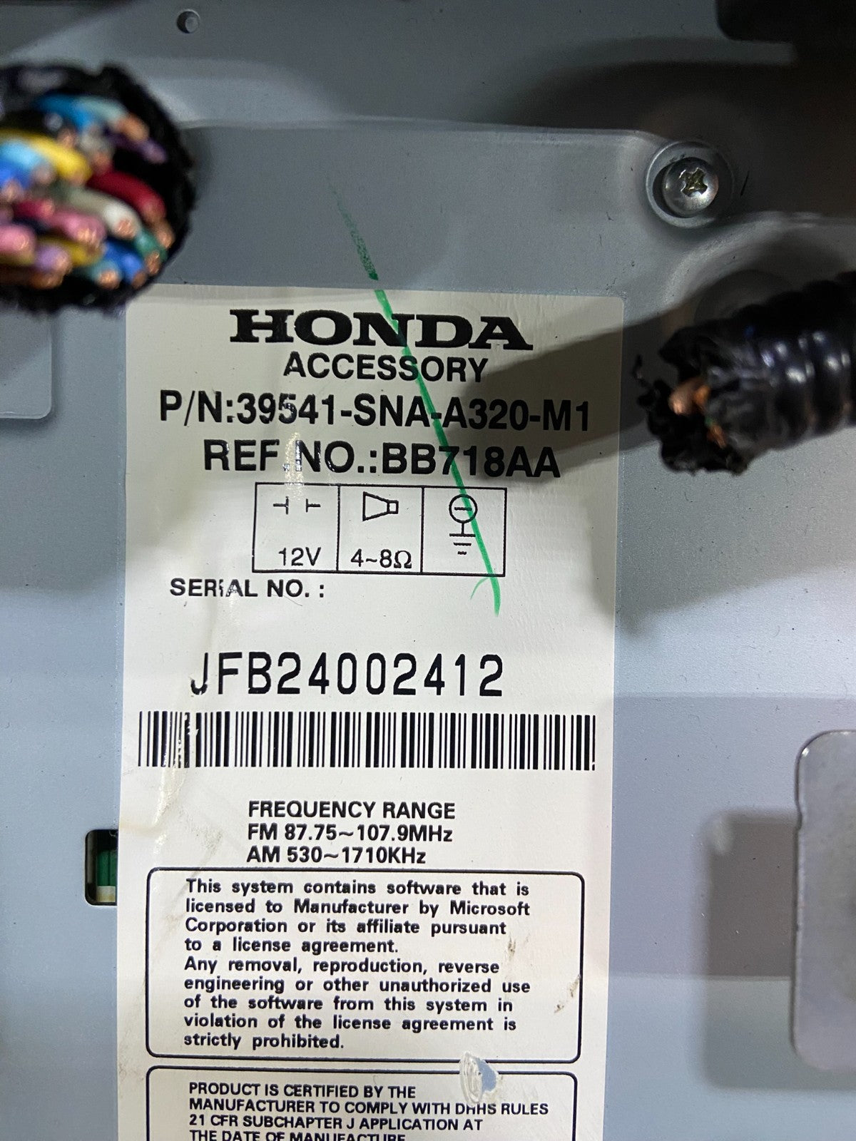 2006 - 2011 Honda Civic Radio AM/FM Climate Control Air Vent Bezel Z4641  DG10