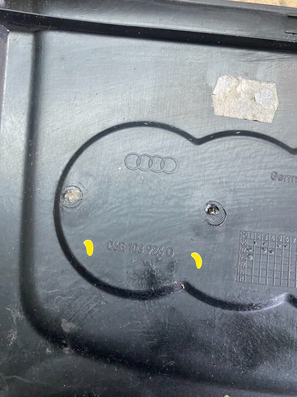2009 2010 AUDI A6 Q5 Petrol Engine Black Cover Trim 06e103926g OEM N1061 DG8