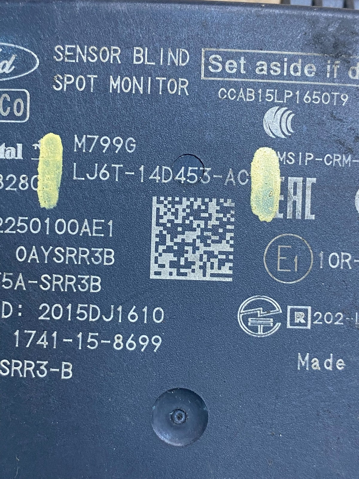 2020 to 2022 Ford Escape Rear Radar Blind Spot Module ae2098 DG2