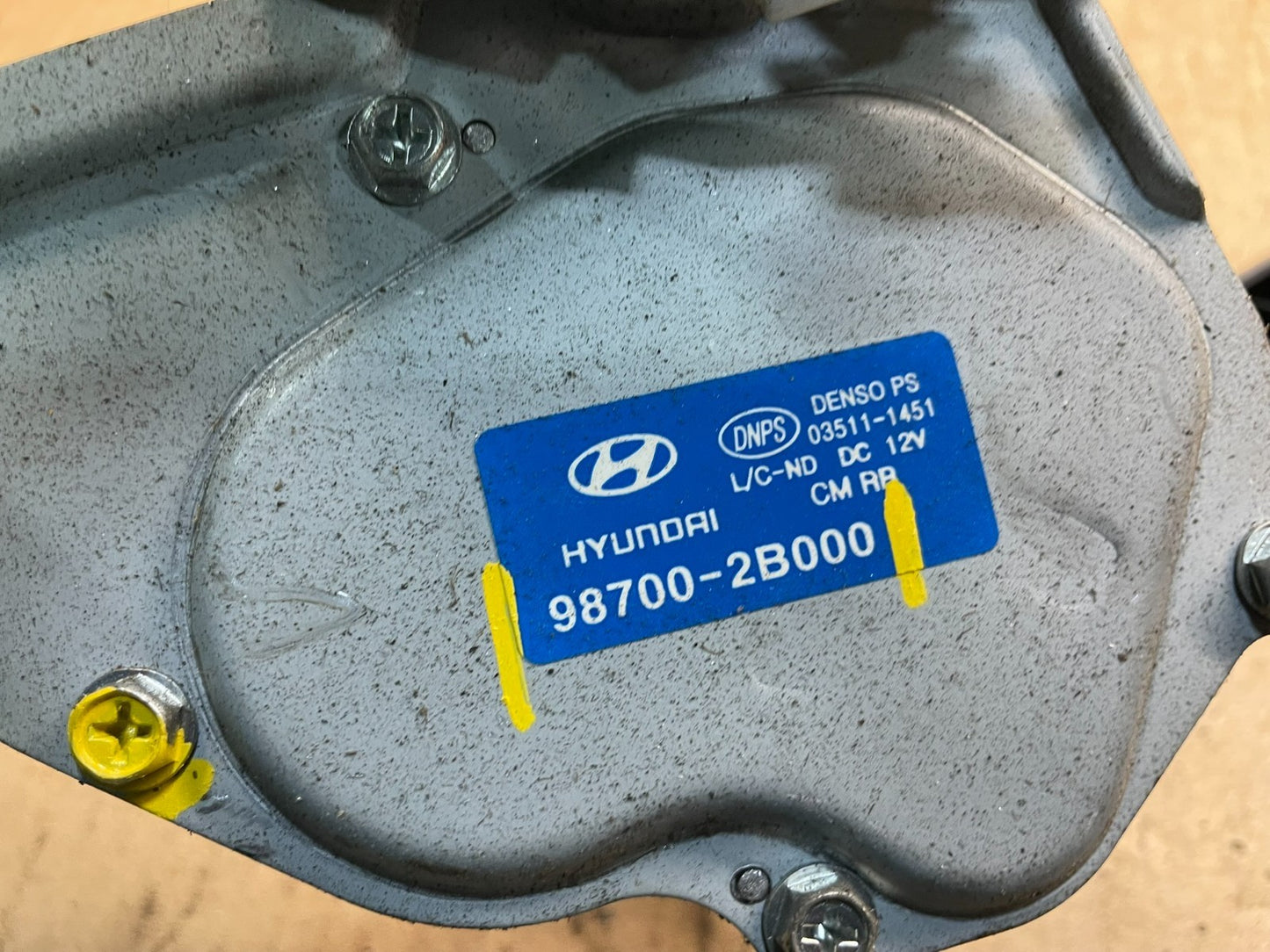 2007 - 2010 Hyundai Santa Fe Rear Glass Windshield Wiper Motor V9076 DG6