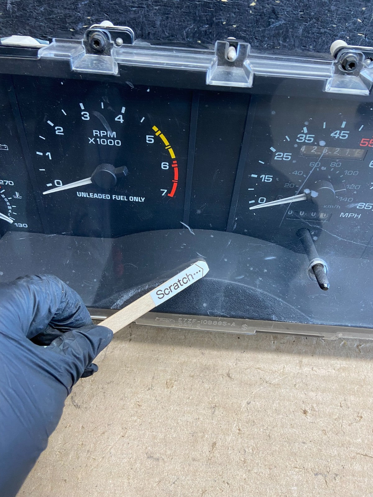 1990 to 1993 Ford Mustang Instrument Cluster Gauges Speedometer AH5276 PS1