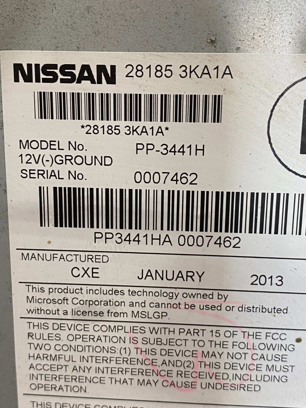 2013 to 2016 Nissan Pathfinder Radio Temperature Climate Control AE7818 DW6