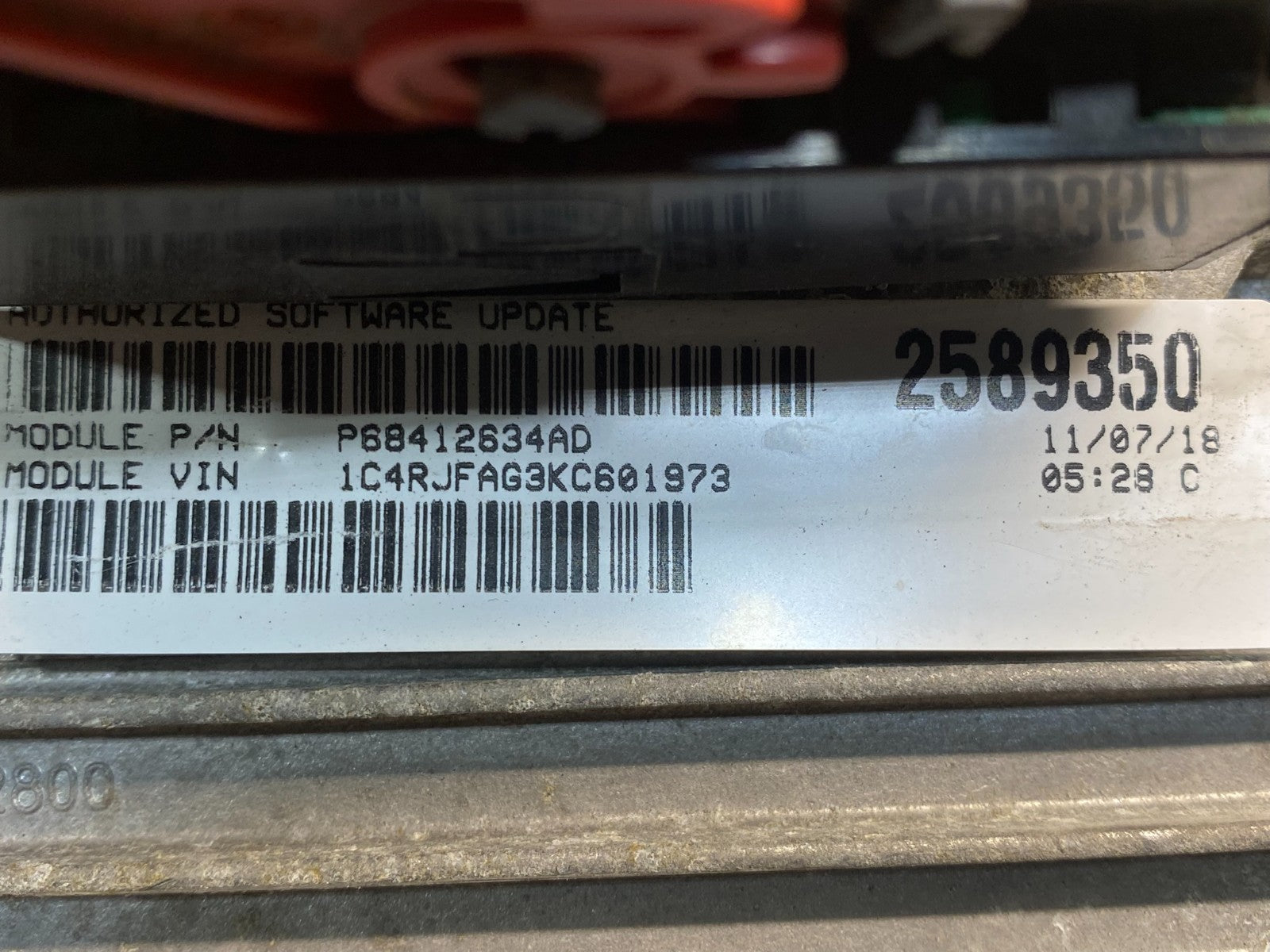 2018 2019 Jeep Grand Cherokee Durango 3.6L Ecm Ecu Computer Module af8966 DG2