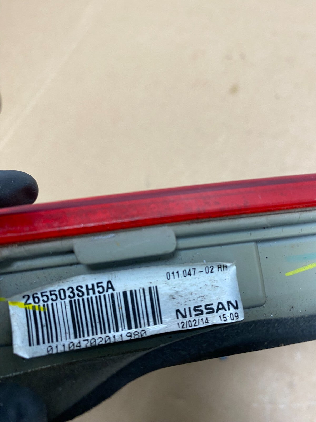 2013 2014 2015 Nissan Sentra Led Right Passenger Inner Tail Light N1093 DW7