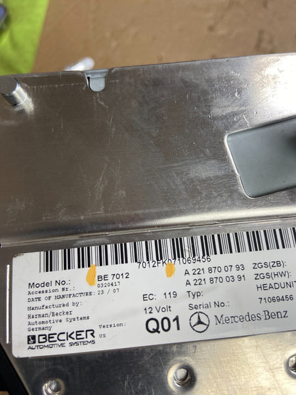 2007-2014 Mercedes-Benz S550 Head Radio Comand Command CD Navigation AE4484 DW5