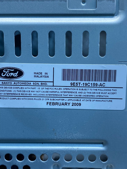 2010 2011 2012 Ford Fusion Radio Cd Receiver Mechanism 9E5T-19C159-AC ag7317 DG6