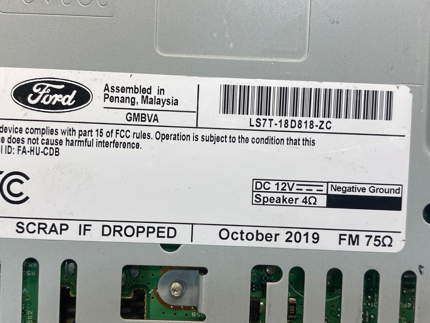 2019-2020 Ford Fusion Radio Receiver Unit w/Satellite Radio AF42246