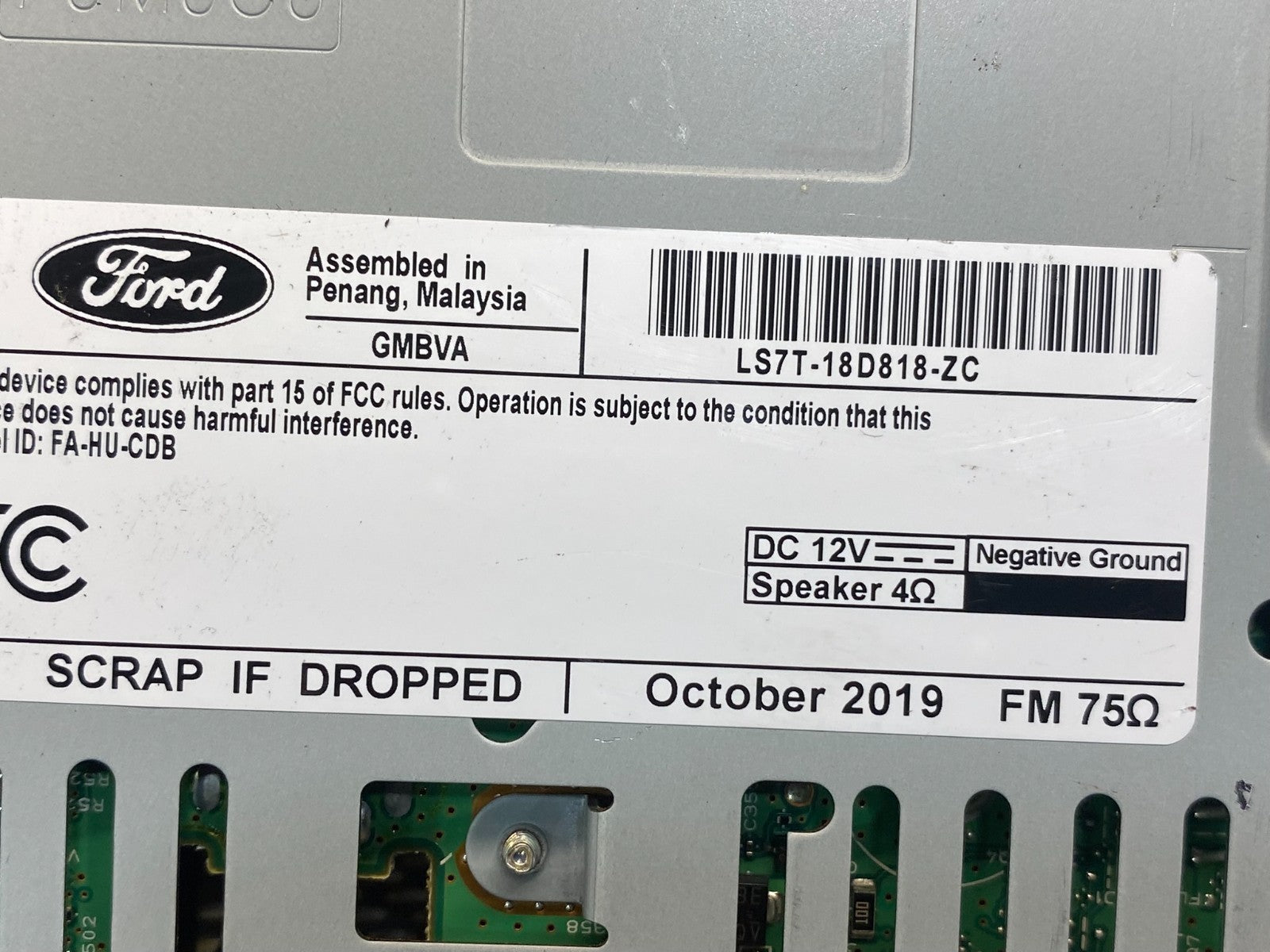 2019-2020 Ford Fusion Radio Receiver Unit w/Satellite Radio AF42246
